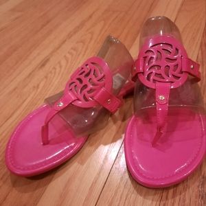 Hot pink sandals by AE